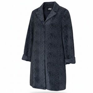 VINTAGE Utex Vinyl Trench Rain Coat Grey Snake Print Waterproof Mobwife Size M